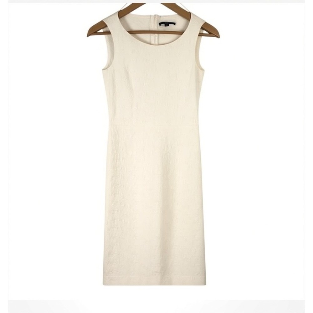 Hugo Boss White Embossed Pattern Short Dress Size 0‎